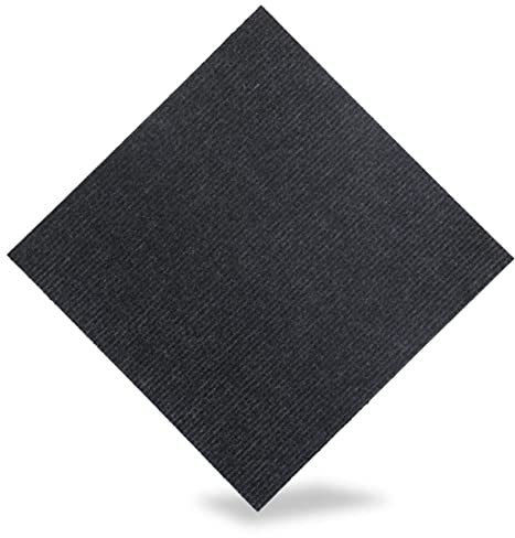 Teppichfliesen zum Abziehen und Aufkleben, selbstklebend, waschbar, Bodenbelag für den Innenbereich, 50,8 x 50,8 cm, quadratische Fliesen in Schwarz, 12 Stück