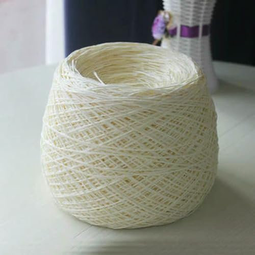 LNKUGN Hilo de Rafia Fina de 250 g para Crochet, Hilo de Paja Redondo de algodón y Hierba de Papel para Tejer a Crochet, Hecho a Mano, para Sombreros y Bolsos de Verano.