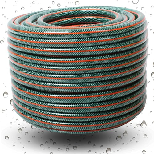 Gartenschlauch Schlauch 1/2 Zoll 1m 20m 30m 50m gelb grün Wasserschlauch + Adapterset Varianten (Grün, 50m)