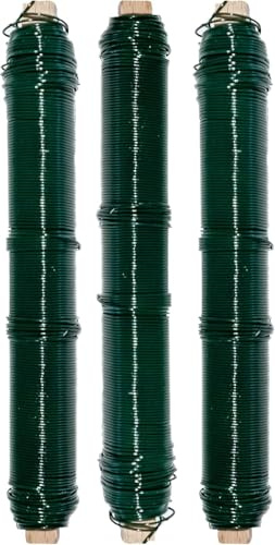 Filo di avvolgimento laccato verde, rotolo da 0,65 mm, resistente e facile da maneggiare, ideale per giardino, artigianato e floristica, filo di legatura in metallo verde vivace