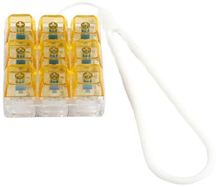 FANSHINUO Mechanische Tastaturschalter mit 9 LED-Lichtern, Tester, Silikonschnur, Stressabbau, Spielzeug für Büro, Zuhause, Reisen, Büro, Schreibtisch, Tastatur-Zubehör