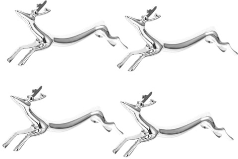 SMASOLO 4piezas Soportes para Tenedores y Palillos De Aleación Diseño De Cervatillo Unidades Decoración para Mesas Eventos y Restaurantes