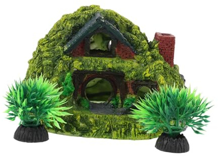 TOYANDONA Betta Fish Tank Ornament med Konstruktion Kompakt Fiskhus i och Harts Reptil Akvariedekoration för Små och Räkor