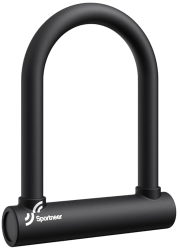 Sportneer Cykellås 18 mm lastbart bygellås med stabil hållare och nyckel stöldskydd, säkert lås för vägcykel, e-cykel, mountainbike, vikbar cykel, 20 x 16 cm