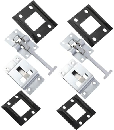LOORGVEL 4 Juegos Ganchos para Puertas de Remolque y Autocaravana Cierre Seguro y Resistente la Intemperie Accesorio para Camiones Contenedores y Trailers