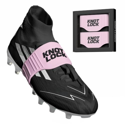 KnotLock – Pink/Black | Shoelace Band for Football Boots | Pure Silicone Lace Holder