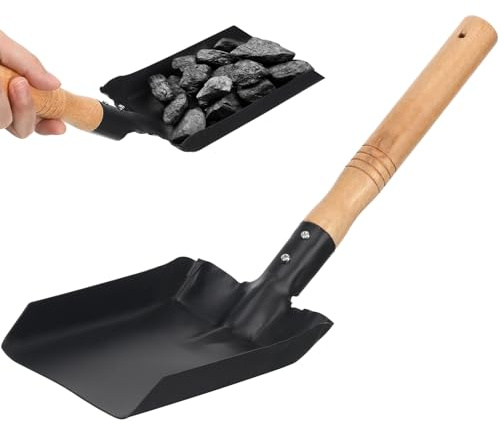 Veemoon Pala Pequeña de Hierro Mango de Madera para Jardinería Adecuada para Excavar y Aflojar Tierra Exteriores Herramienta Doméstica Resistente para Plantar y Trasplantar