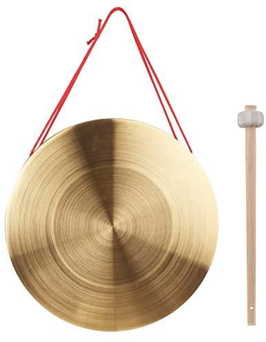 Mano Gong Platillos de cobre de latón con martillo redondo de juego, capilla, ópera, instrumento de percusión