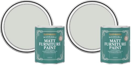 Rust-Oleum Grey Furniture & Skirting Board Paint in Matt Finish - Winter Grey 750ml (Pack of 2)