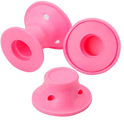 24x Lockenwickler aus Silikon für Sie – Einfaches Styling, Lockenwickler zum Einschlafen – Schönheitshilfe ohne Hitze – Rosa – 12x groß, 12x klein. Einfaches Haarstyling. Von TRIXES
