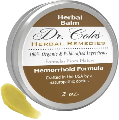 Dr. Cole’s Hemorrhoid Treatment – Organic Herbal Ointment for External Hemorrhoid Soothing & Comfort – Plant-Based, Gentle, No Petroleum or Harsh Chemicals – 2 oz