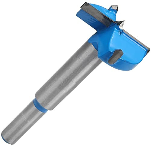 Utoolmart Forstner Bohrer mit Holzbohrung 40 mm Durchmesser Gerader Schaft Hartmetallspitze Professionelle Holzbearbeitung Lochsäge Holzschneider 80 mm Länge Blau 1St