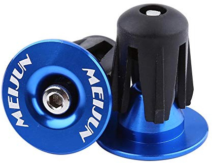 2 stücke Fahrradlenker Endstopfen Bunte Aluminium Fahrradlenker Lenkergriffe Endstopfen Bike Bar Endkappen Bike Zubehör für Mountainbike Rennrad (Blau)
