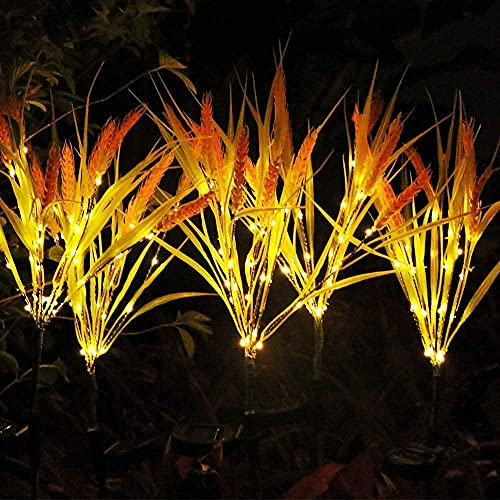 EONANT Solar LED Kunstblume, Outdoor wasserdicht Garten Garten Dekoration Licht, Solar Rasen Bodenleuchte (Weizenohren (2 Sticks))