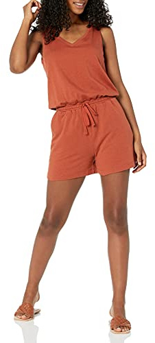 Amazon Essentials Mameluco Studio de Rizo para Mujer, Terracota, Talla S