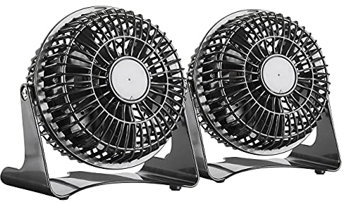 Sichler Haushaltsgeräte Tischventilator klein: 2er-Set kompakte Tisch-Ventilatoren VT-111.T, 14 Watt, Ø 11 cm (Ventilator Tischventilator, Büro, Turmventilator)