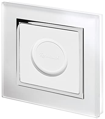 Retrotouch Smart Button Plate in White Glass Chrome Trim for Philips Hue Smart Button, 02830