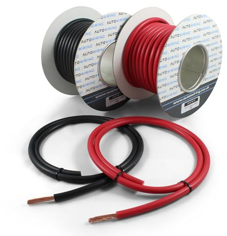 AUTOWIRING Automotive Hi-Flex 110 Amp 16mm² Battery/Starter/Inverter/Welding PVC Cable Wire (Black, 2 Metre)
