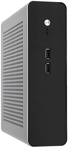 Bewinner Mini ITX Gaming PC Case, G60S HTPC Chassis Full Aluminum DC‑ATX Power Supply Computer Case for Mini-ITX 170x170mm, Free Placement(USB2.0 Black)