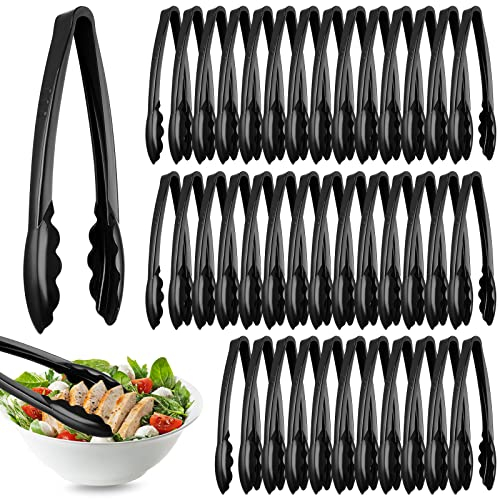 Tessco for you Kunststoffzangen zum Servieren von Großpackungen, 22,9 cm, Einweg-Servierzangen, robuste Salatutensilien für Küche, Buffets, Grillen, Events, Catering, Schwarz, 80 Stück