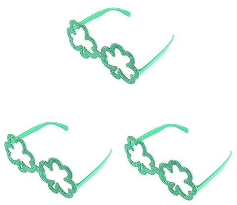 Gadpiparty 3 Stück Lustige Kleeblatt-Brillen Zum St. Patricks Day Neuartige Brillenfassungen Für Erwachsene Und Jungen- Und Mädchenkostüme