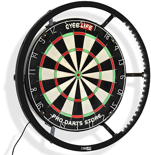 CyeeLife Dartleuchte für Stahl-Dartscheibe,Schwarz Dartboard Licht 360° LED