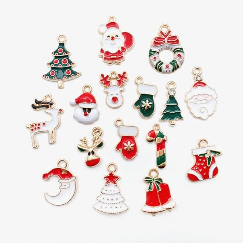 EODKSE Weihnachtsanhänger – 20 STK, – Dekorative Galvanisierung – Wiederverwendbar – Für Weihnachtsbäume, Geschenke, DIY Ornamente, Ohrringe, Armbänder – Weihnachtsdekorationen