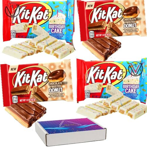 Birthday Cake & 4 Fingers Hazelnut 41.5g - 4 Mixed Bars with Gift Box