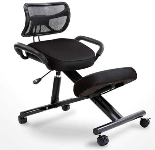 ZYJIX Kniestuhl – Ergonomische Büro-schreibtischstühle Für Eine Bessere Körperhaltung, Höhenverstellbarer Und Drehbarer Kniehocker, Ideal Für Rückenprobleme – Zuhause Und Büro(Color:Schwarzes Netz)