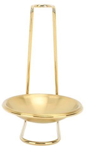 Porta-Mestolo, Porta Mestolo Verticale in Acciaio Inox, Supporto per Utensili da Cucina di Facile Accesso in Acciaio Inox per Pentole da Cucina Pentola Calda (D'oro con 1 piatto)