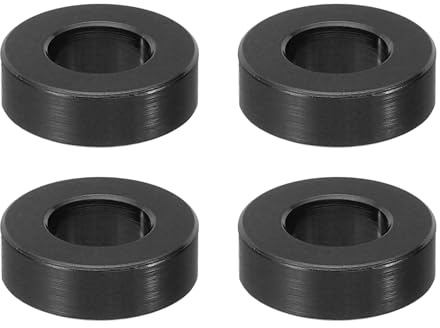 PATIKIL 4pcs M8 Separadores de Aluminio, Espaciadores Redondos de Metal Espaciadores Metálicos de Aluminio para M8 Tornillo Pernos, 5x8.2x16mm (L*ID*OD), Negro