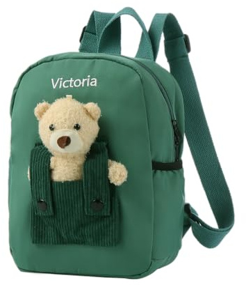 Glimmerday Personalisierte Rucksäcke für Kinder, süße Cartoon-Schultaschen für Mädchen mit personalisierten Namen, Rucksack für Kindergartenkinder, Kita-Rucksack für Mädchen, Geschenk zum Schulanfang