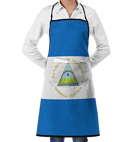 Oudrspo Hombres Mujeres Delantal Hornear Cocina Jardinería Trabajos con bolsillos