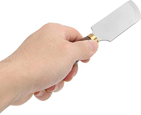 lvifloae Coltello da Taglio in Pelle Coltello da Taglio Artigianale in Pelle Smussato Fai-da-Te con Manico in Legno Strumenti per la Lavorazione della Pelle Coltello da Taglio