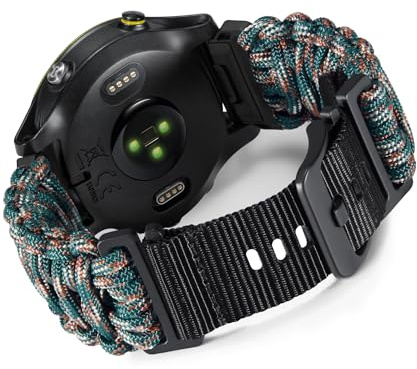 BINLUN Kompatibel mit Garmin Armband Nylon Paracord 550 20MM/22MM/26MM Militär Sports Robustes Für Quickfit-Armband Geflochtene Ersatzarmband Passt Für Fenix/für Forerunner/Für Descent/Für Instinct