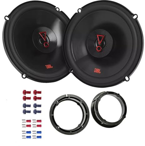 JBL Stage3 627F Lautsprecher mit Einbauset passend für VW Volkswagen Golf IV 1997-2003 Türen vorne/hinten 450W 165mm 2 Wege Koax