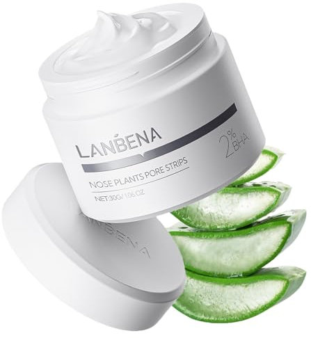 LANBENA Blackhead Remover Mask, Nose Plants Pore Strips Facial Cleanser, Peel off Mask Deep Cleansing for All Skin Types, 60 Pieces