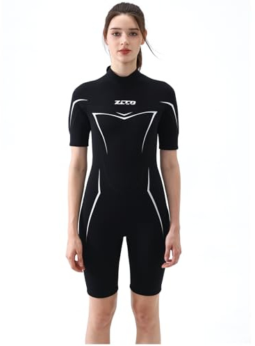 ZCCO Shorty - Muta corta in neoprene, da uomo e da donna, 3 mm, ideale per surf, immersioni, sport acquatici (donna, M)