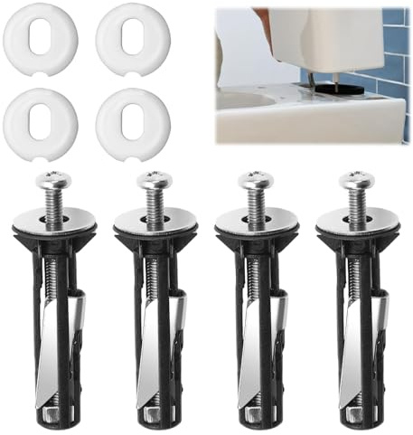 4 Pcs Toilet Seat Fittings Toilet Seat Screws Universal Heavy Duty Toilet Seat Fastener Bolts Easy to Install Stainless Steel Toilet Seat Fixings for Home Office Toilet Seat Fittings and Fixtures