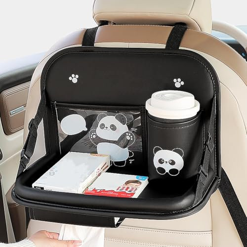 WNYAILLL Auto Rücksitz Tisch, Multifunktional Esstisch, Wasserdicht Multifunktionale Rückenlehnenschutz Auto Kinder Rücksitz Organizer, für Wasserflaschen Getränk Snack