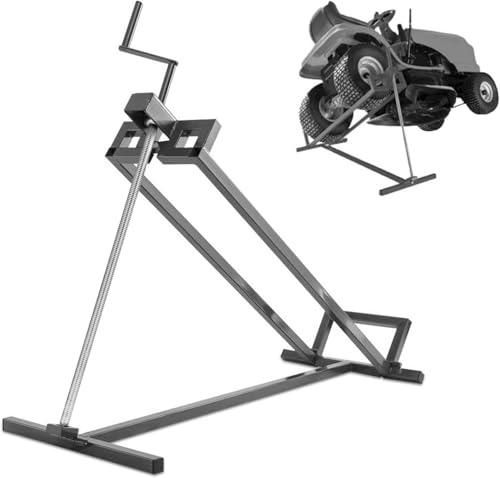 GOPLUS Leve Tracteur Tondeuse avec Inclinaison à 45°, Cric Lève Tracteur Tondeuse en Métal, Dispositif de Levage Réglable, Gain de Place, Charge 400KG, Aide au Nettoyage Pont Élévateur, pour Jardin