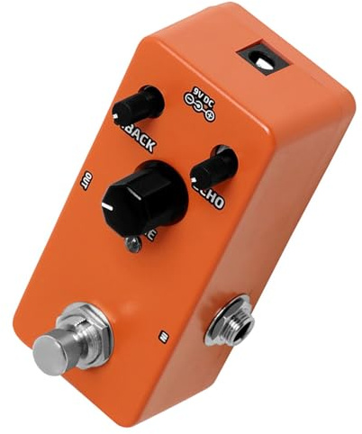 Analoges Delay Gitarreneffektpedal Kleiner 1 Stück, für E-gitarre | Einfache Klangregelung, Prozessor für Klare Wiedergabe, Ergonomisches Design, Orange, Metallgehäuse