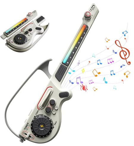 RedCrab Kids Electric Guitar Play Set,Kid Guitars with DJ Turntable, Bluetooth & Lights, 4 Tones/3 Styles, Guitar for Kids Ages 3-5 5-9 9-12 as Birthday Christmas and Children's Day Gift (Gray-Green)