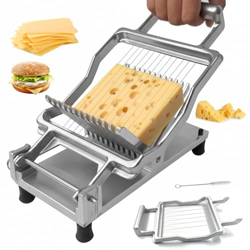 serebrant Coupe Fromage commercial,Trancheur à Fromage,avec planche à découper de 1cm et 2cm, Fil Amovible en Acier Inoxydable 316,multifonctionnel pour le fromage, le beurre, et les toasts