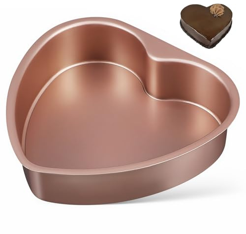 ERINGOGO Teglia per Torte Forma Cuore in Alluminio con Base Rimovibile Stampo Cuore per Dolci Resistente e Sicuro per Casa e Pasticcerie