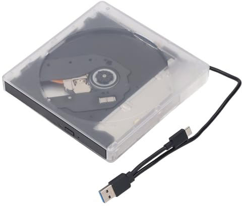 Plyisty USB 3.0 External Optical Drive Enclosure, Plug and Play Slim Type C A Port for Laptop CD DVD BD, with Eject Button and Anti Interference Cable