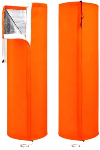 Baumstammschutz | 2 Stück Winterhülle | mit Kordelzug für Palmwurzelschutz – für Kälte, Schnee, Palme, Auffahrt, Terrasse, Park, Garten hinten