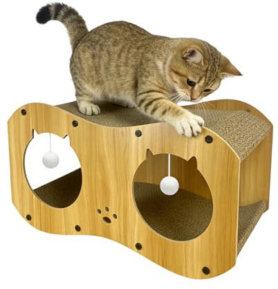 Casa Rascador para Gatos,para Ejercicio y Diversión Que el Aburrimiento | Sofá Rascador de Madera para - para Interior y Exterior, Esquina del Hogar, Sala de Estar, Suelo, Mascotas, y