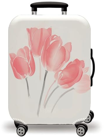 LNXSESN Kofferschutzhülle Grau Beige Rosa Kofferhülle Elastisch Suitcase Cover Waschbar Koffer Schutzhülle Langlebig Kofferschutz mit Reißverschluss Luggage Cover Koffer Hülle Schutz Für 26-28 Zoll