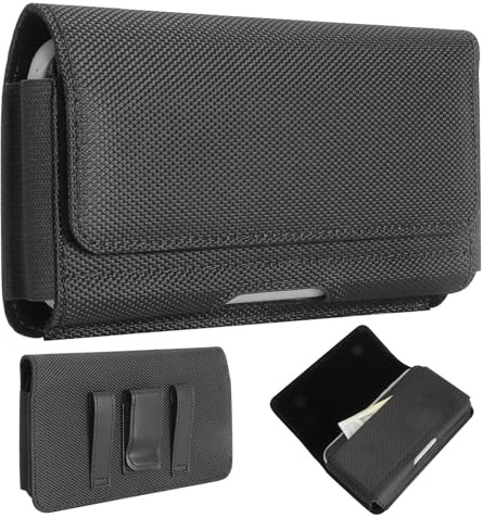 Funda movil Cinturon Funda para móvil 5,5-6,7 Pulgadas con Cierre magnético Funda móvil Horizontal para cinturón para Trabajo Uso Diario y Exterior